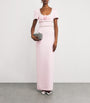 Self-Portrait Pink Crystal-Embellished Rose Maxi Dress
