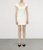 McQueen White Wool-Blend Mini Dress