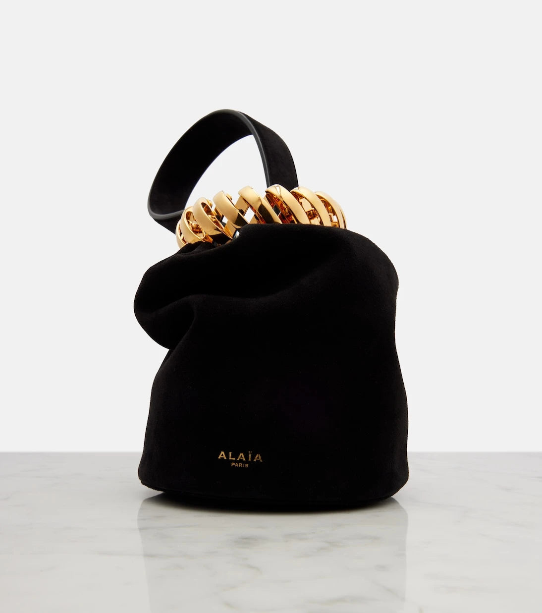 Alaïa - حقيبة يد Motion Mini مزينة من جلد السويد