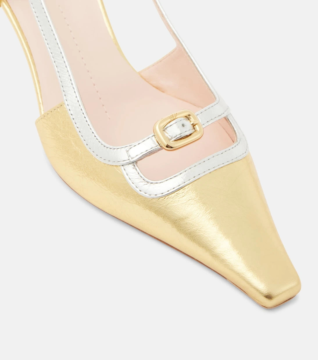 Roger Vivier - Viv' Canard metallic leather slingback pumps