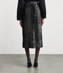 Emilia Wickstead Black Sequinned Kanji Midi Skirt