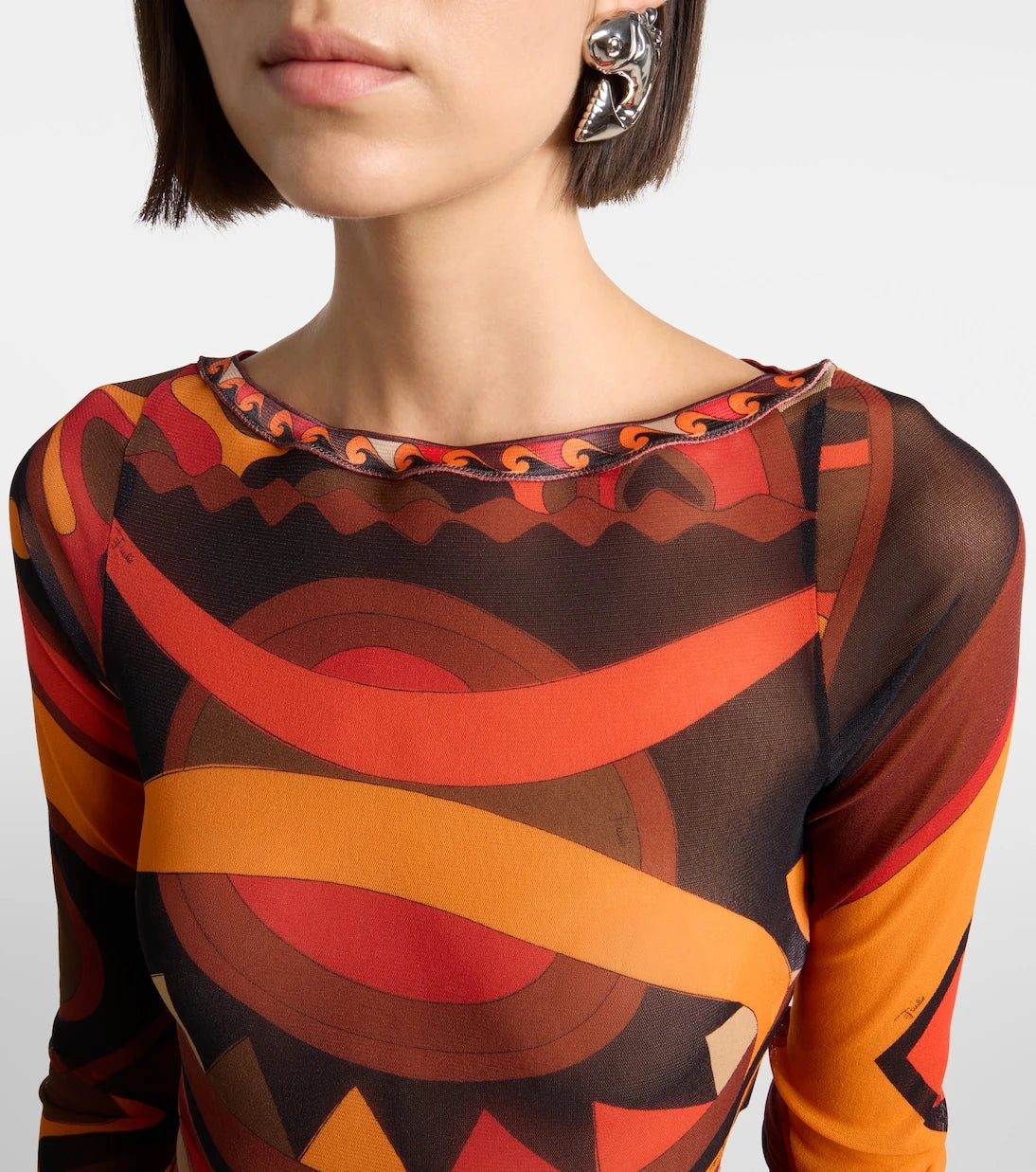 Pucci - Vivara tulle crop top