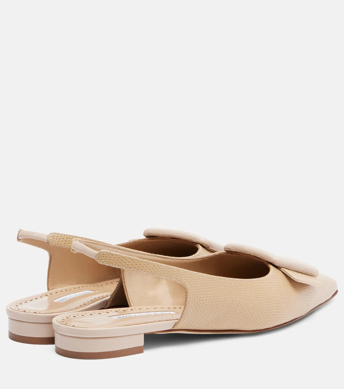 Manolo Blahnik - Maylura croc-effect leather slingback flats