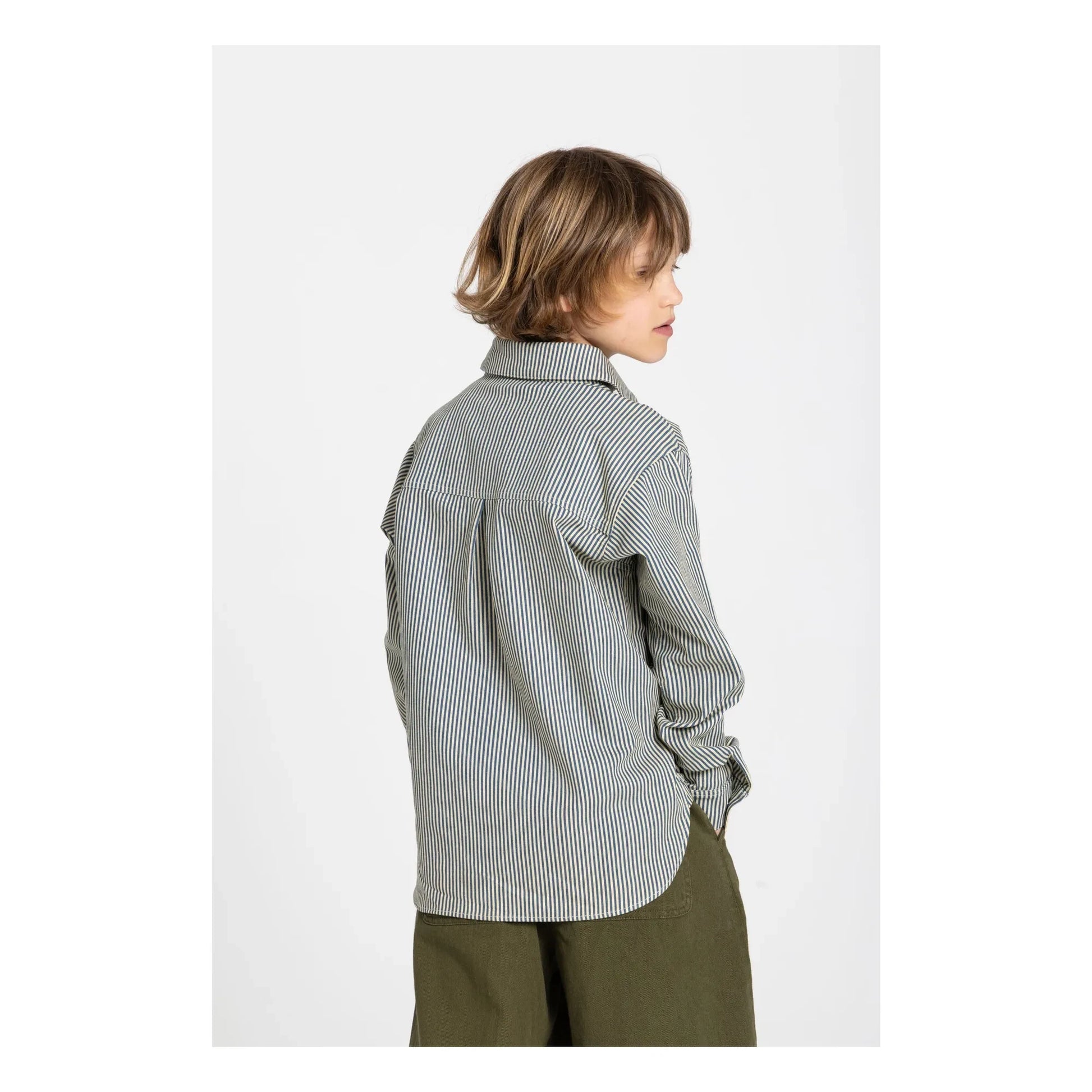 Hundred Pieces - Enzo Striped Shirt | Dark green