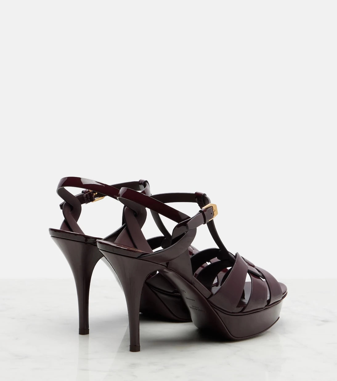 Saint Laurent - Tribute 105 patent leather platform sandals