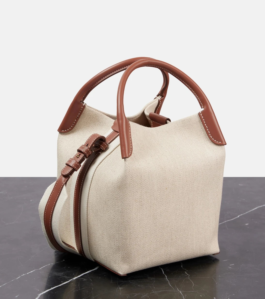 Loro Piana - Bale Small leather-trimmed canvas tote bag
