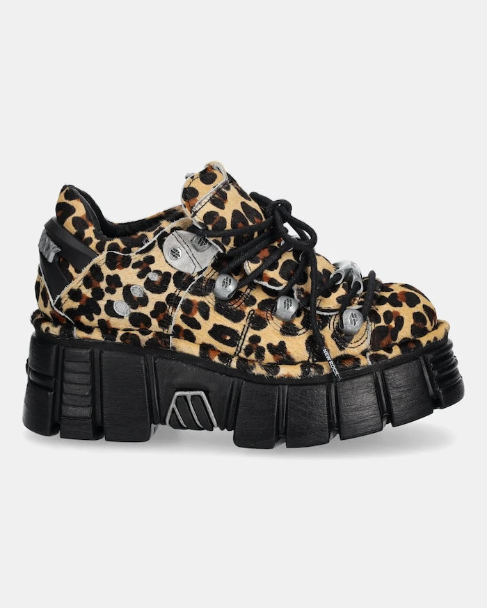 Велурени маратонки New Rock Pelo Leopardo Cuero M Tower Negro Lateral