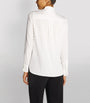 White Silk-Blend Slim-Fit Blouse