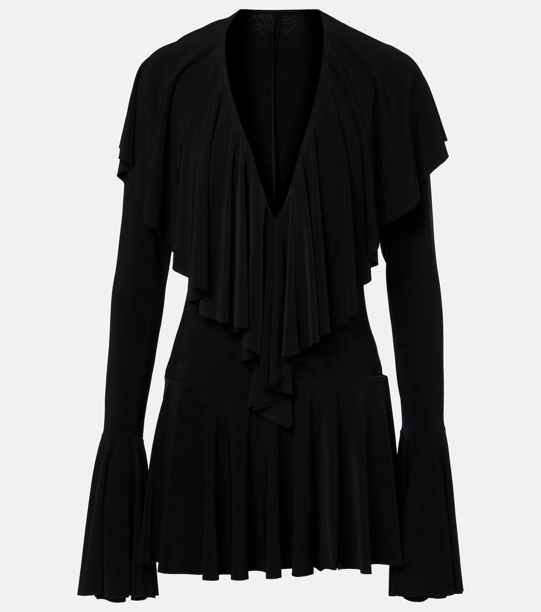 Norma Kamali - Ruffled jersey bodysuit dress