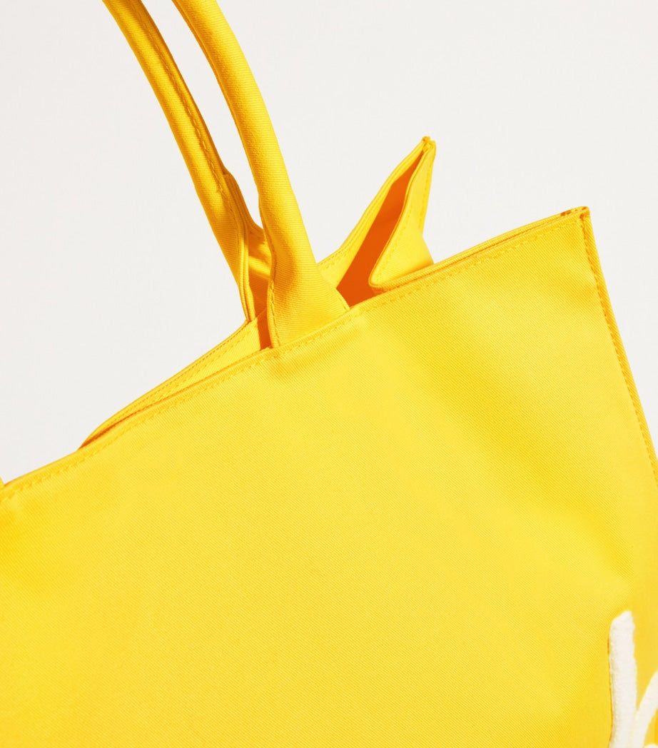 Yellow Large Cotton Logo Tote Bag