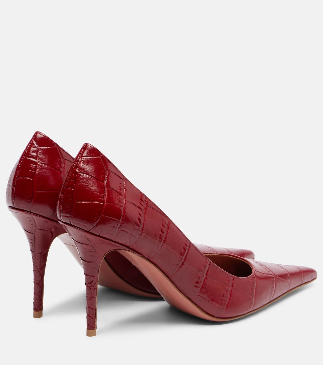 Amina Muaddi - Barbara 90 croc-effect leather pumps