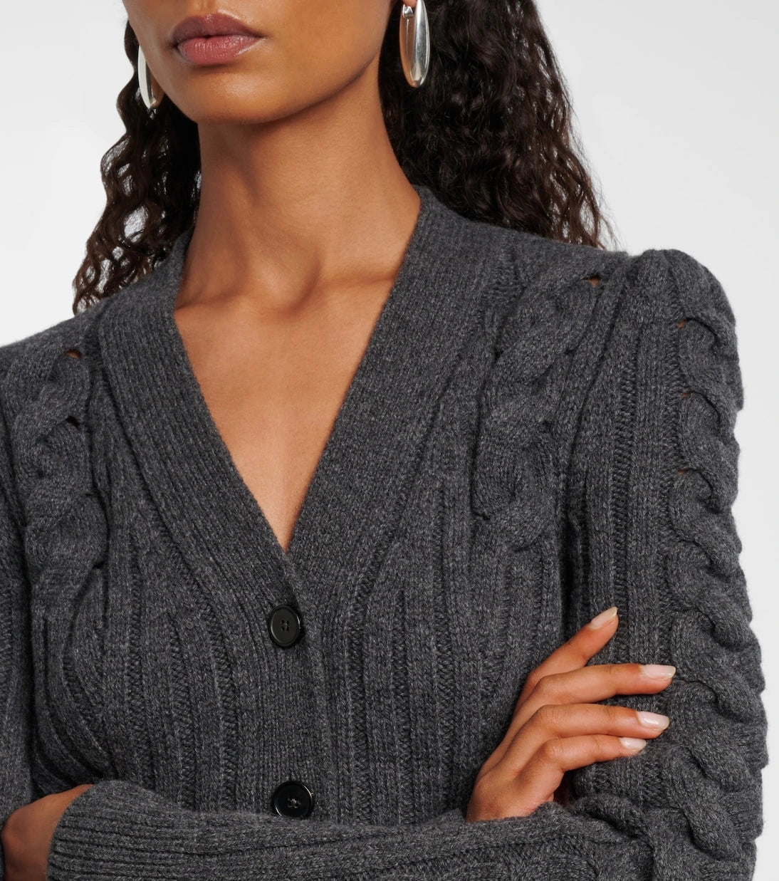 McQueen - Cable-knit wool and cashmere cardigan