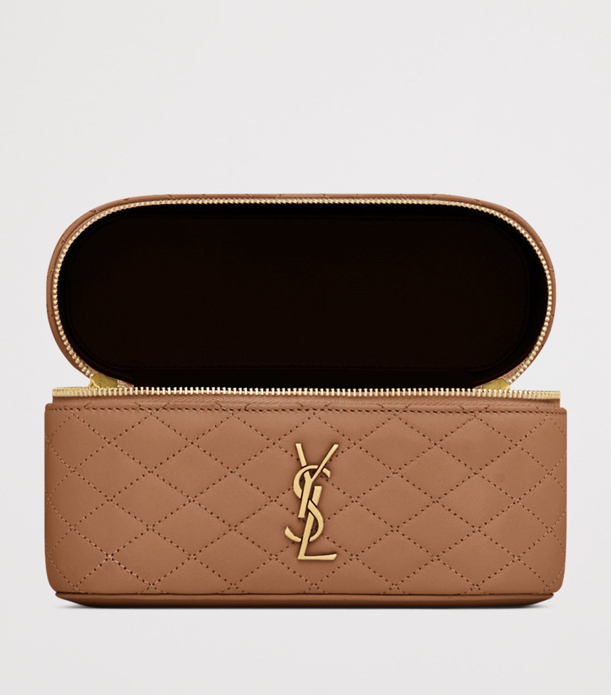 Saint Laurent Brown Lambskin Gaby Vanity Bag