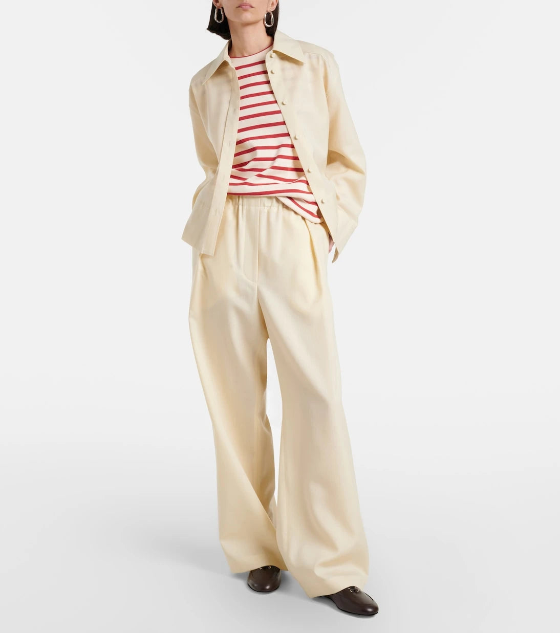 Jil Sander - Bağcıklı deri makosen ayakkabı