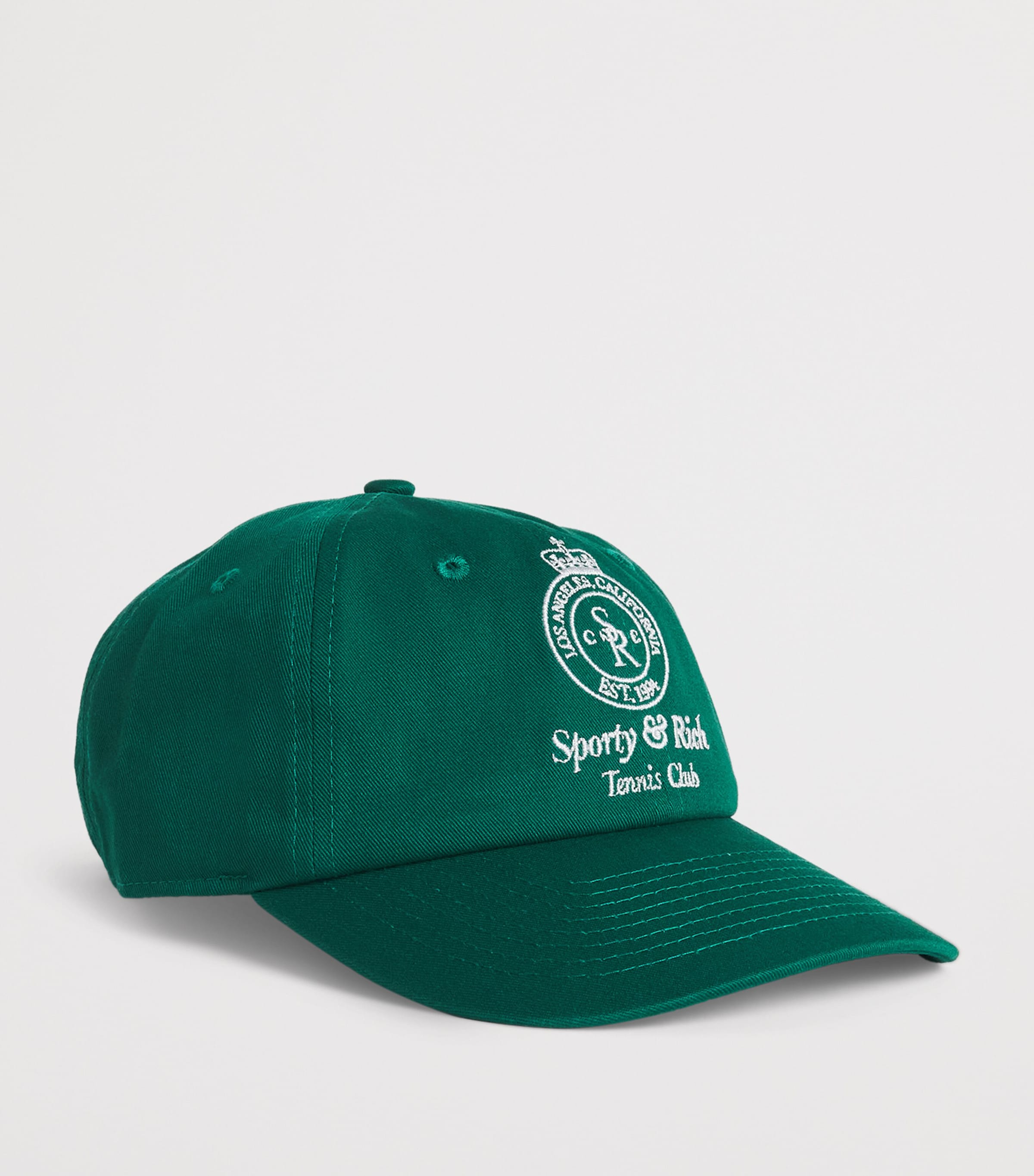 Green Cotton Embroidered Baseball Cap