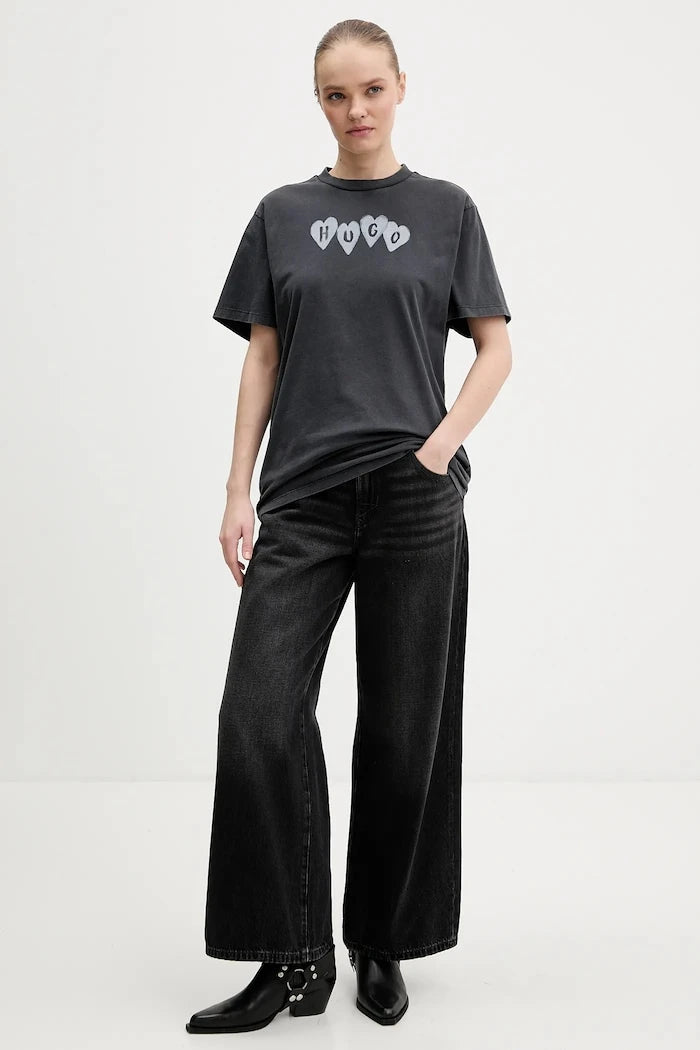 Памучна тениска HUGO Vintage Tee_22