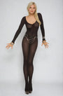 Opaque Long Sleeve Bodystocking
