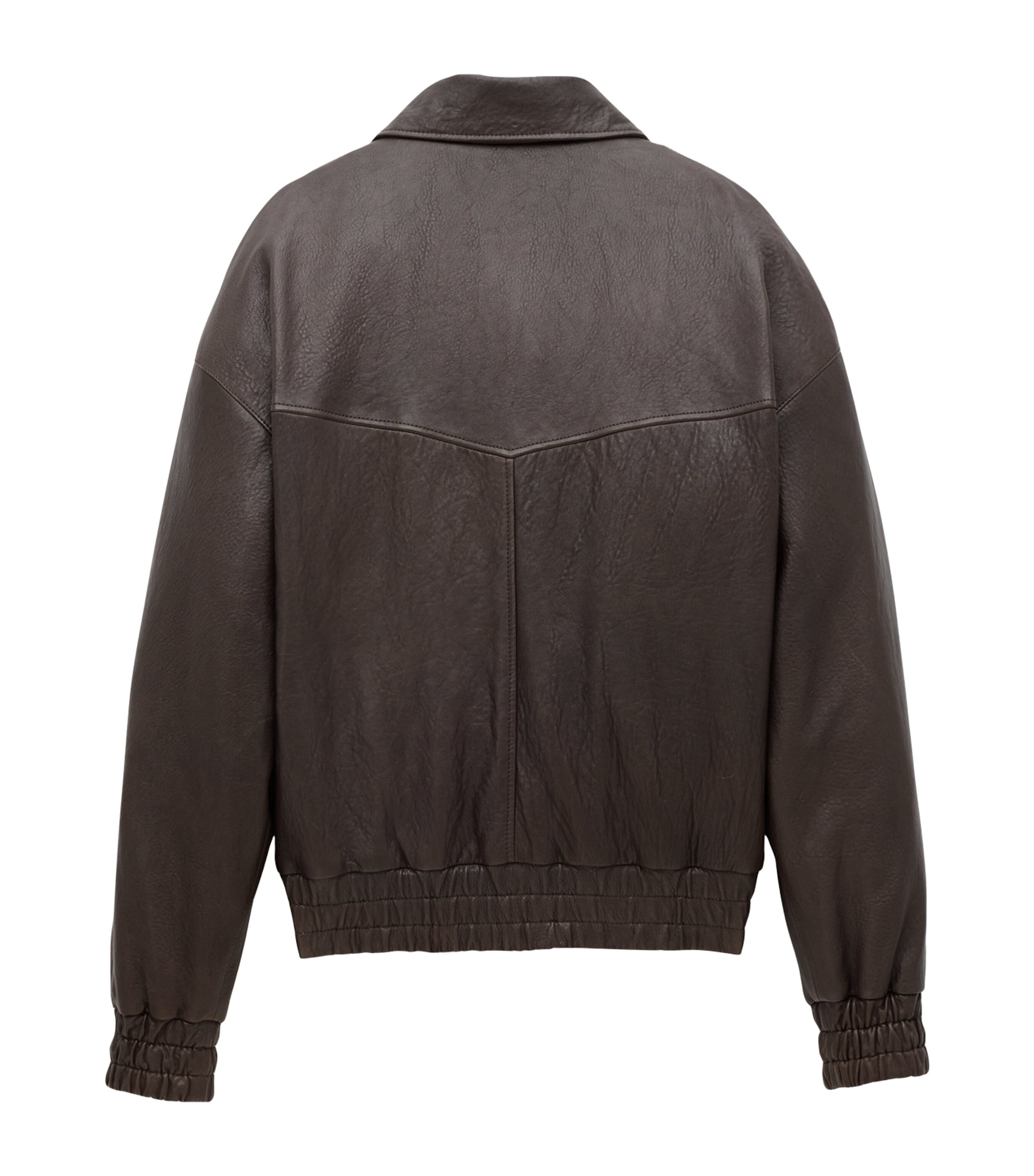 Saint Laurent Brown Leather Bomber Jacket