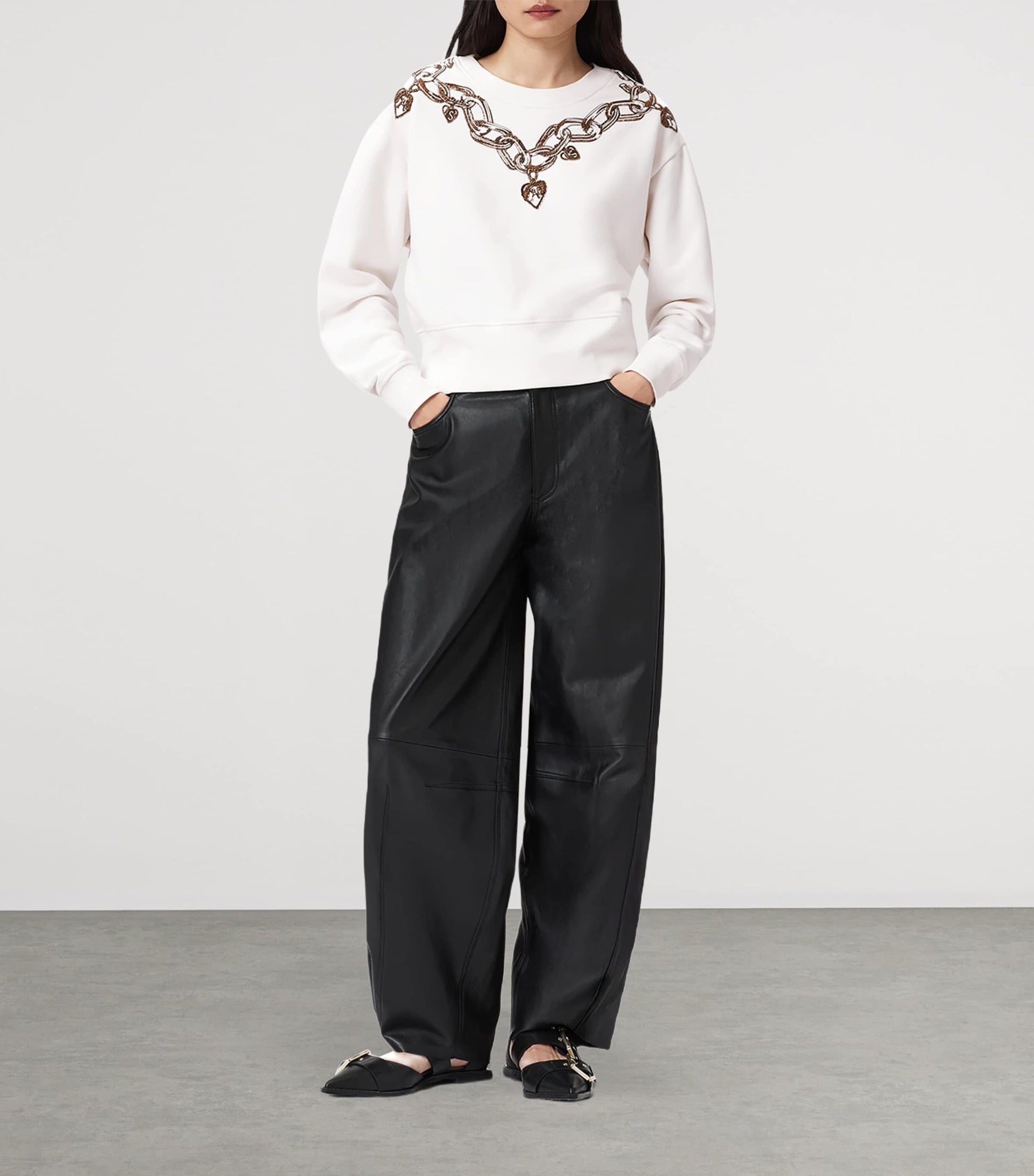 Cotton-Blend Drip Separo Sweatshirt OPTIC WHITE