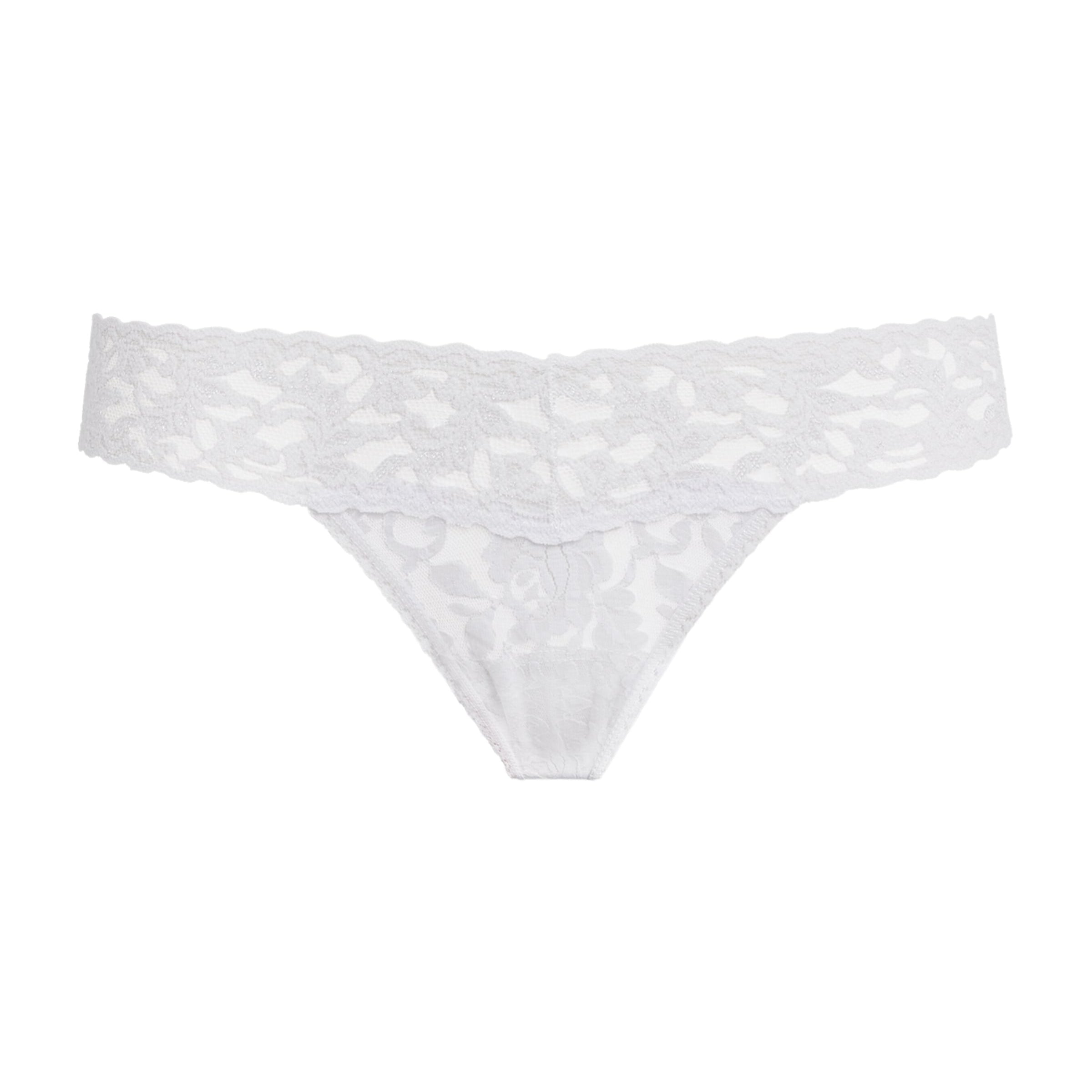 White Lace Low-Rise Thong
