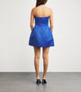 LEO LIN Blue Flower-Appliqué Rosario Mini Dress