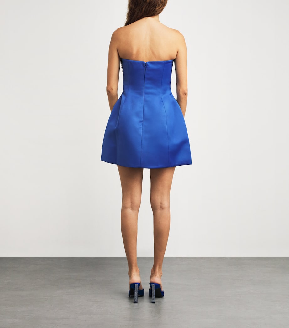 LEO LIN Blue Flower-Appliqué Rosario Mini Dress
