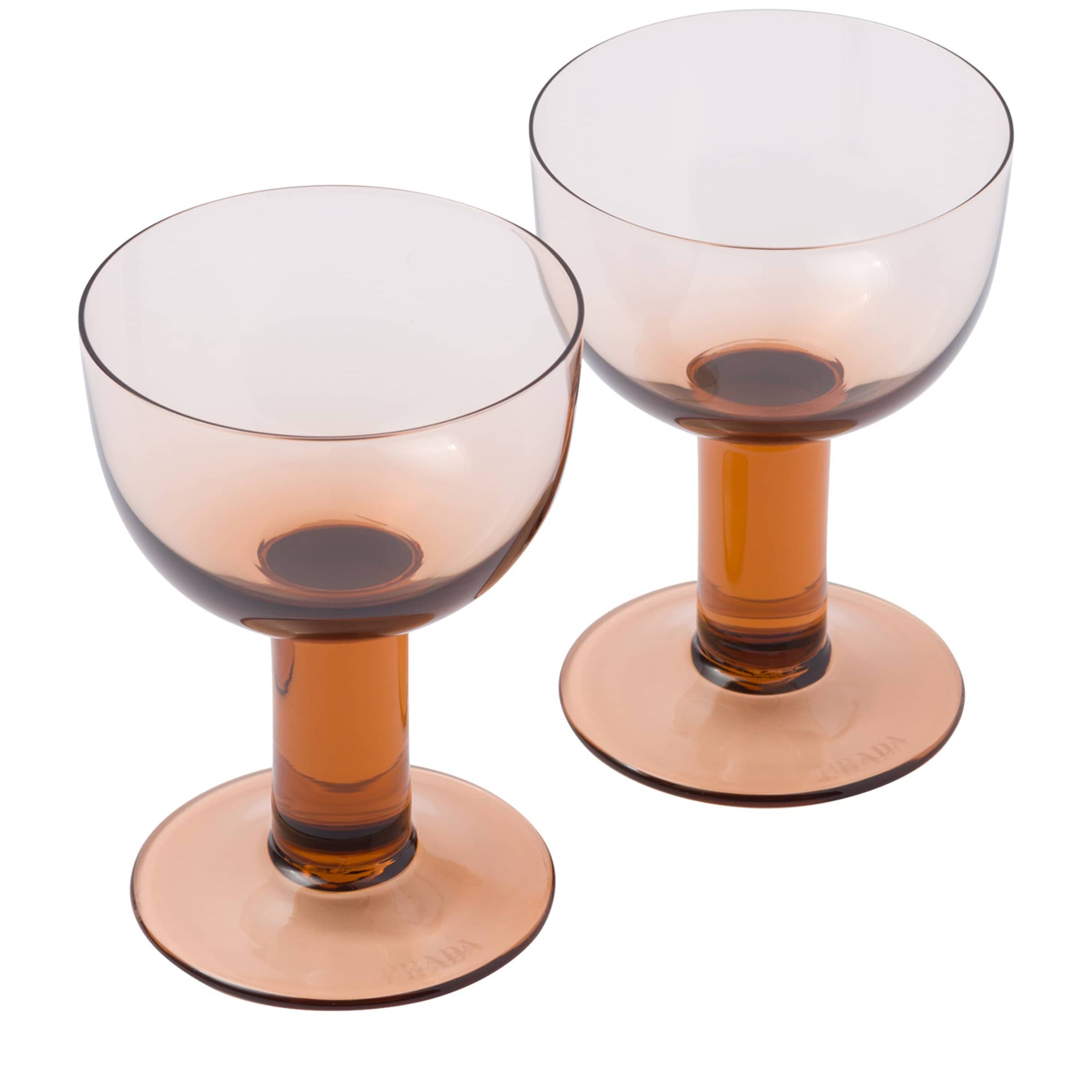 Prada Set of 2 Plinth Red Wine Glasses