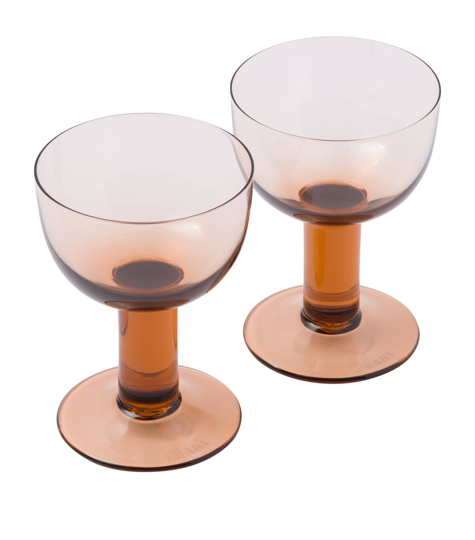 Prada Set of 2 Plinth Red Wine Glasses