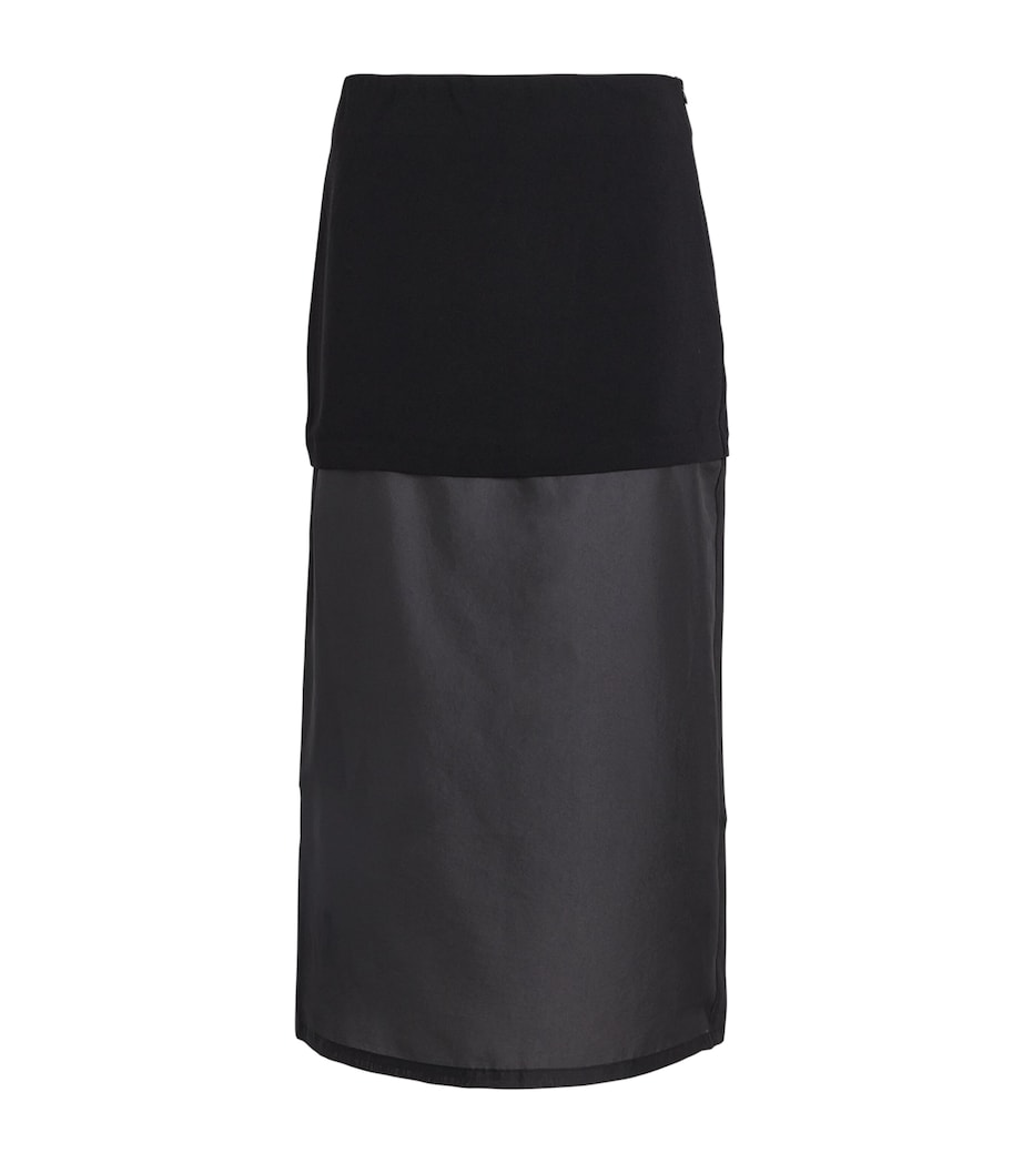 Stylein Black Crepe Bardi Midi Skirt