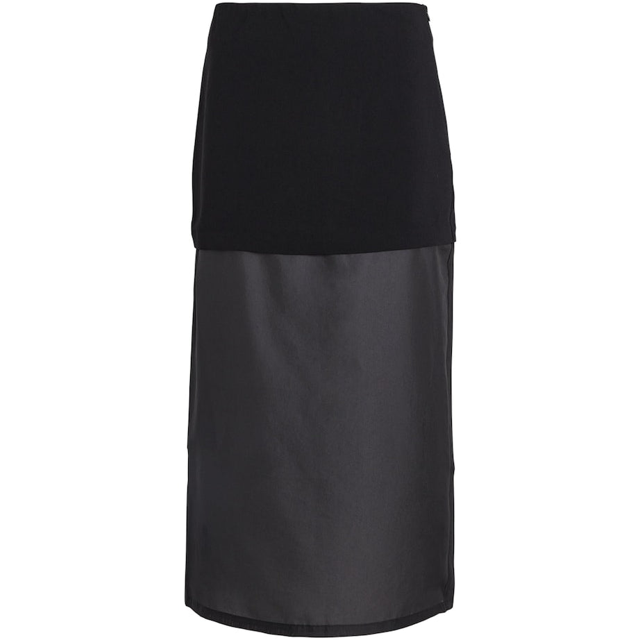 Stylein Black Crepe Bardi Midi Skirt