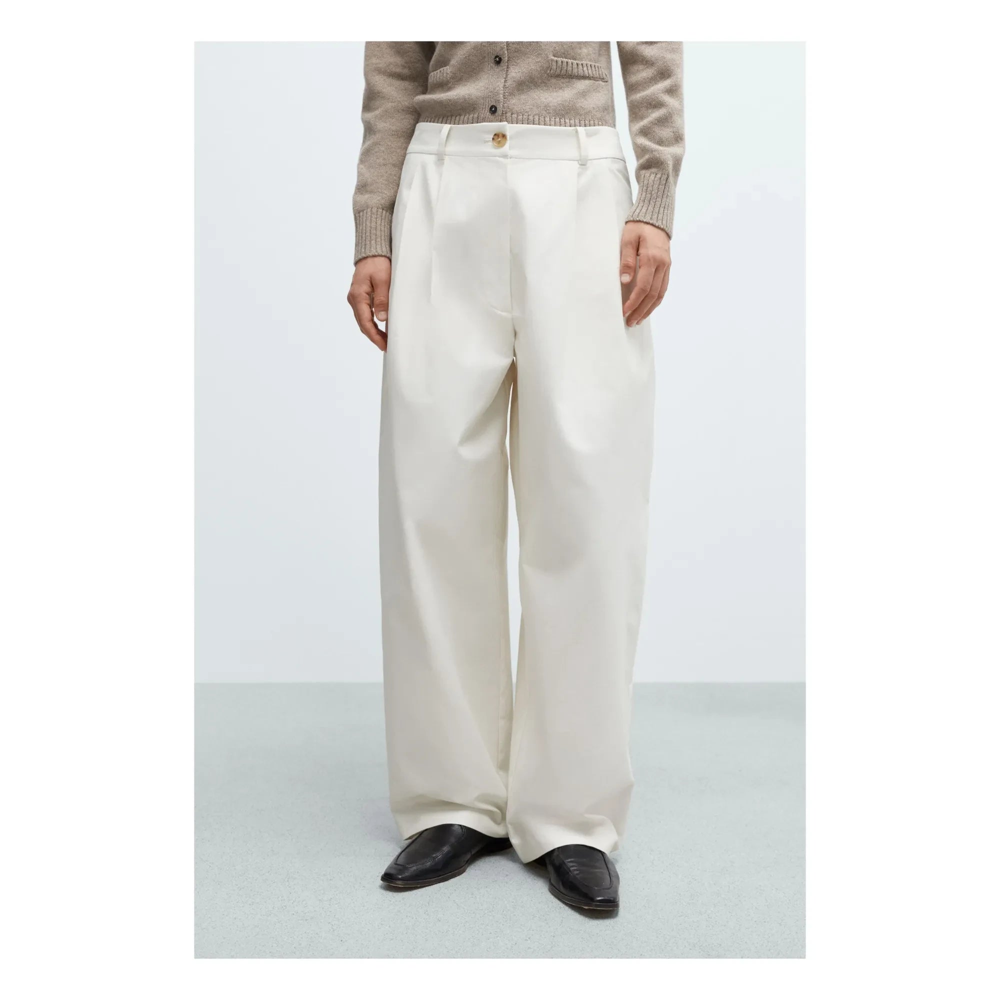 Cordera - Tailored Cotton Pants | Ivory