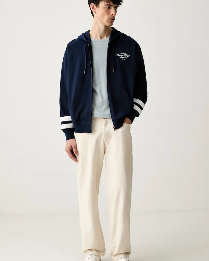 Tommy Hilfiger fermuarlı ve kapüşonlu erkek sweatshirt