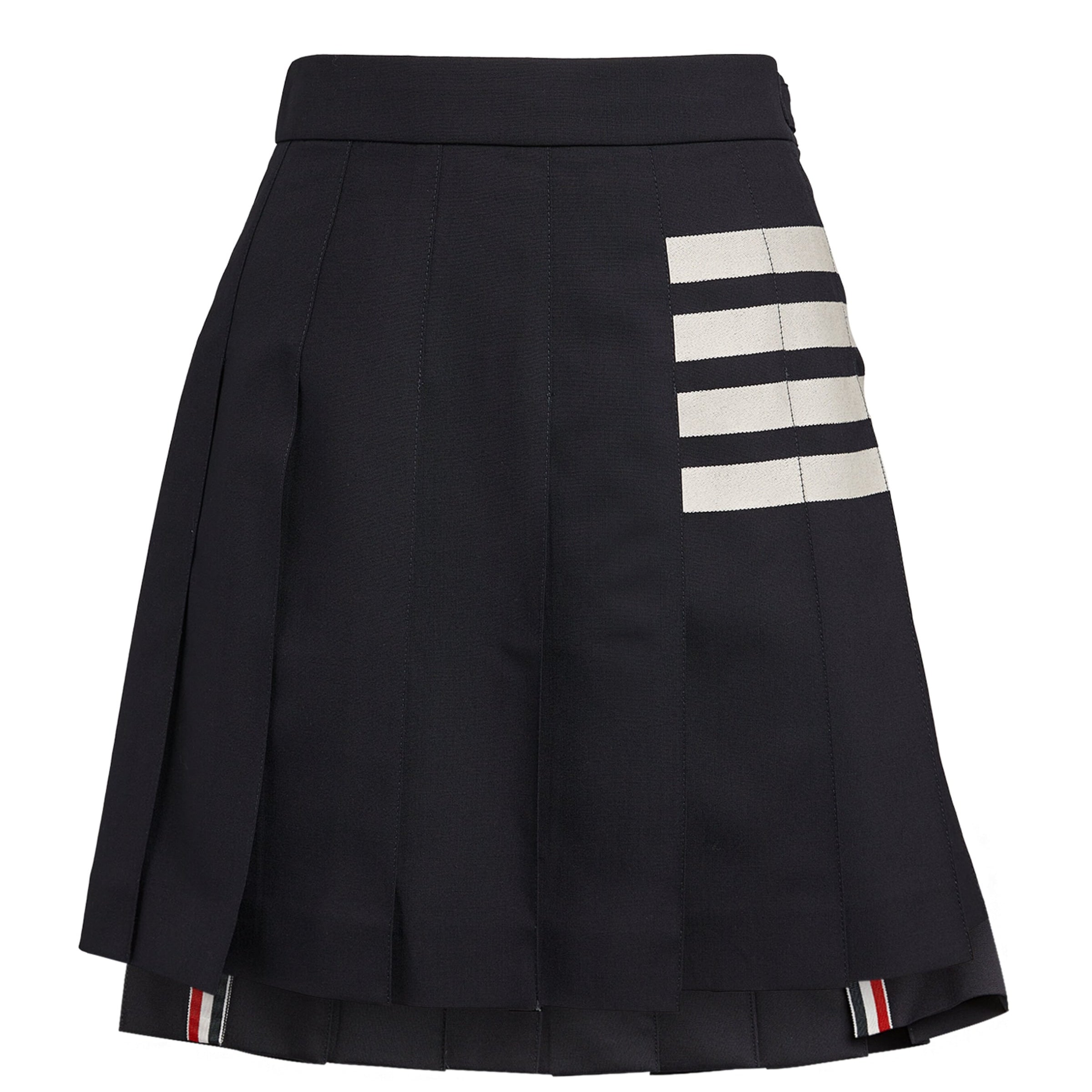 Thom Browne Navy Pleated Mini Skirt