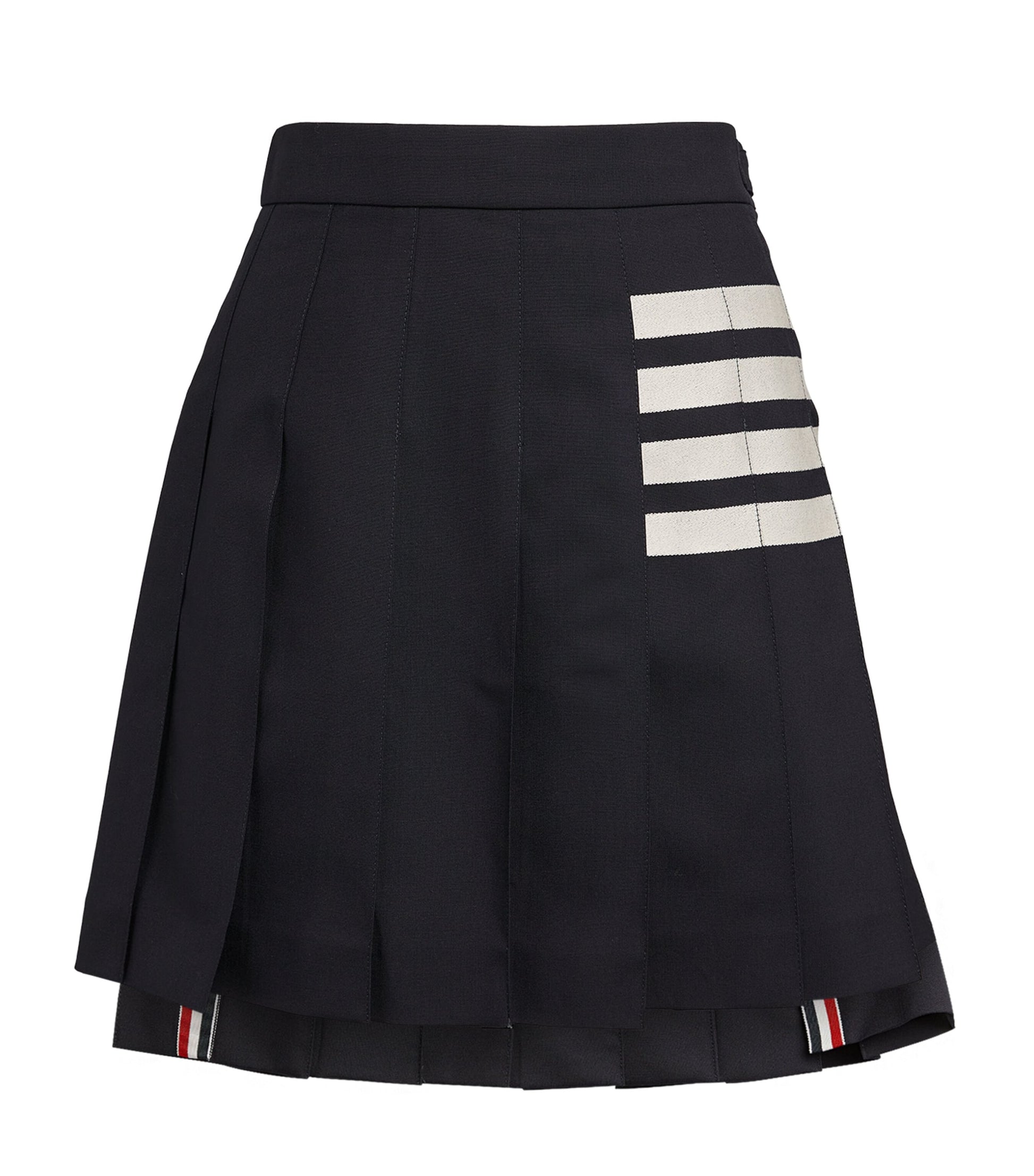 Thom Browne Navy Pleated Mini Skirt