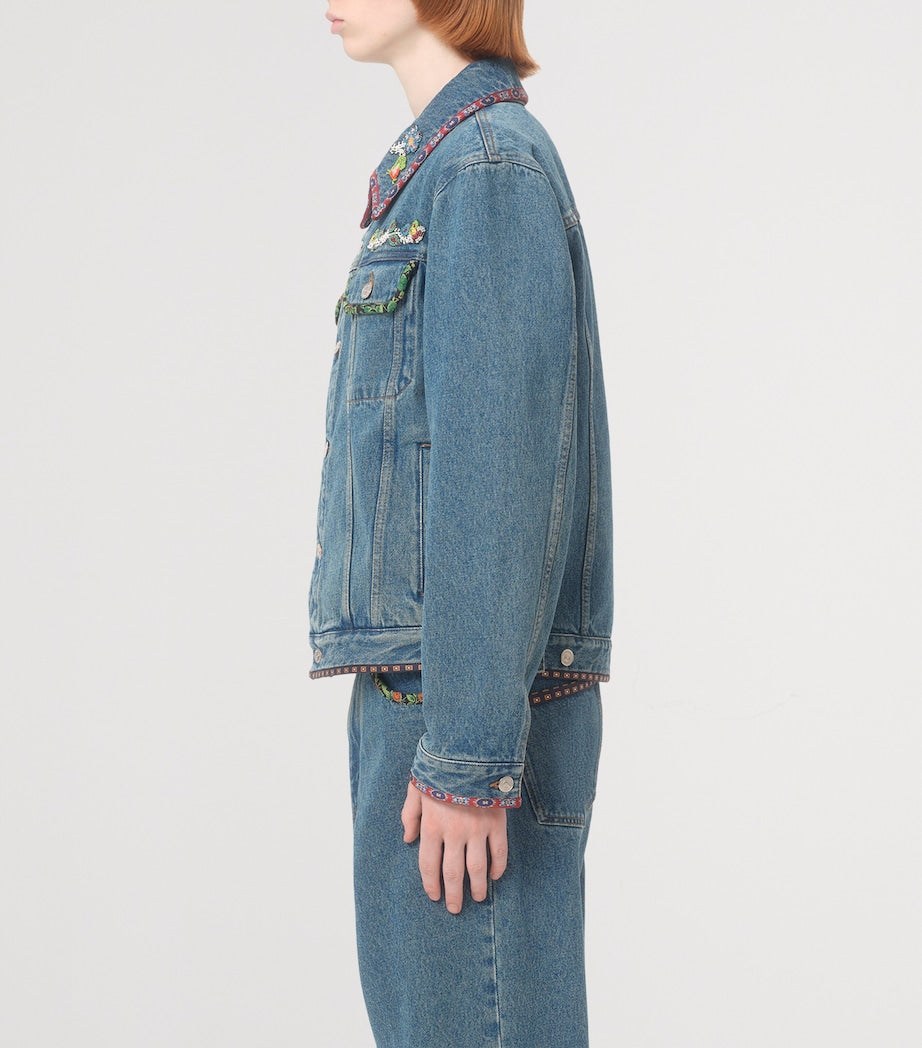 Valentino Blue Embellished Denim Jacket