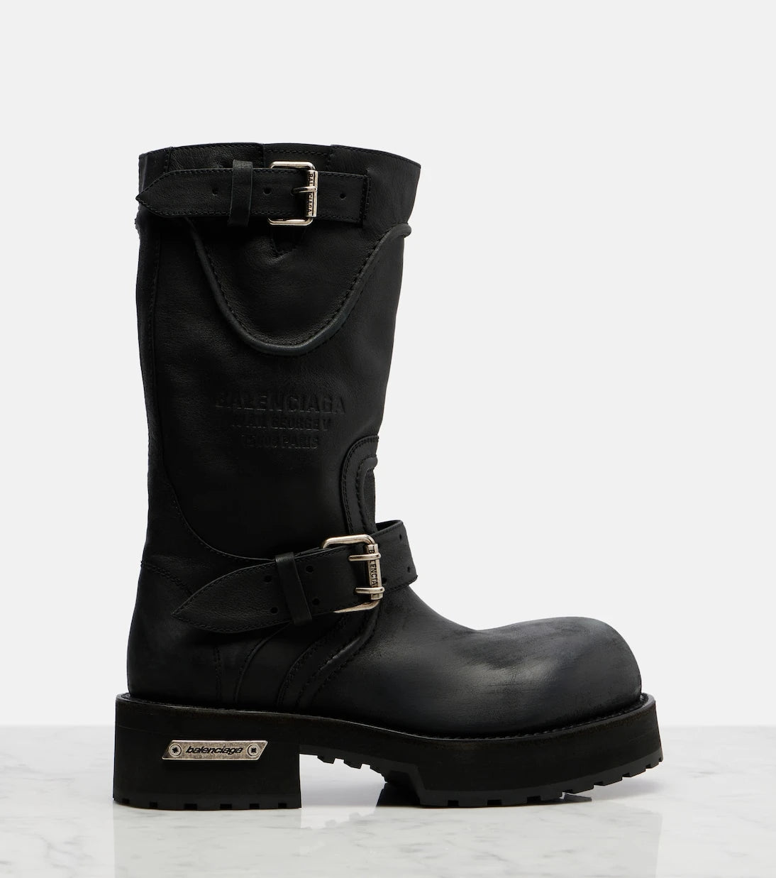 Balenciaga - Venom leather combat boots