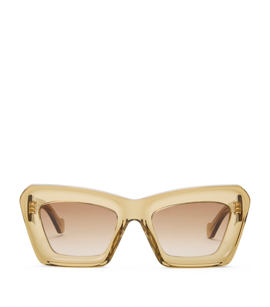 LOEWE Green Bevelled Cat Eye Sunglasses