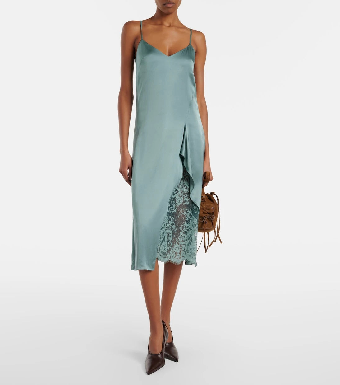 Acne Studios - Lace-trimmed satin slip dress