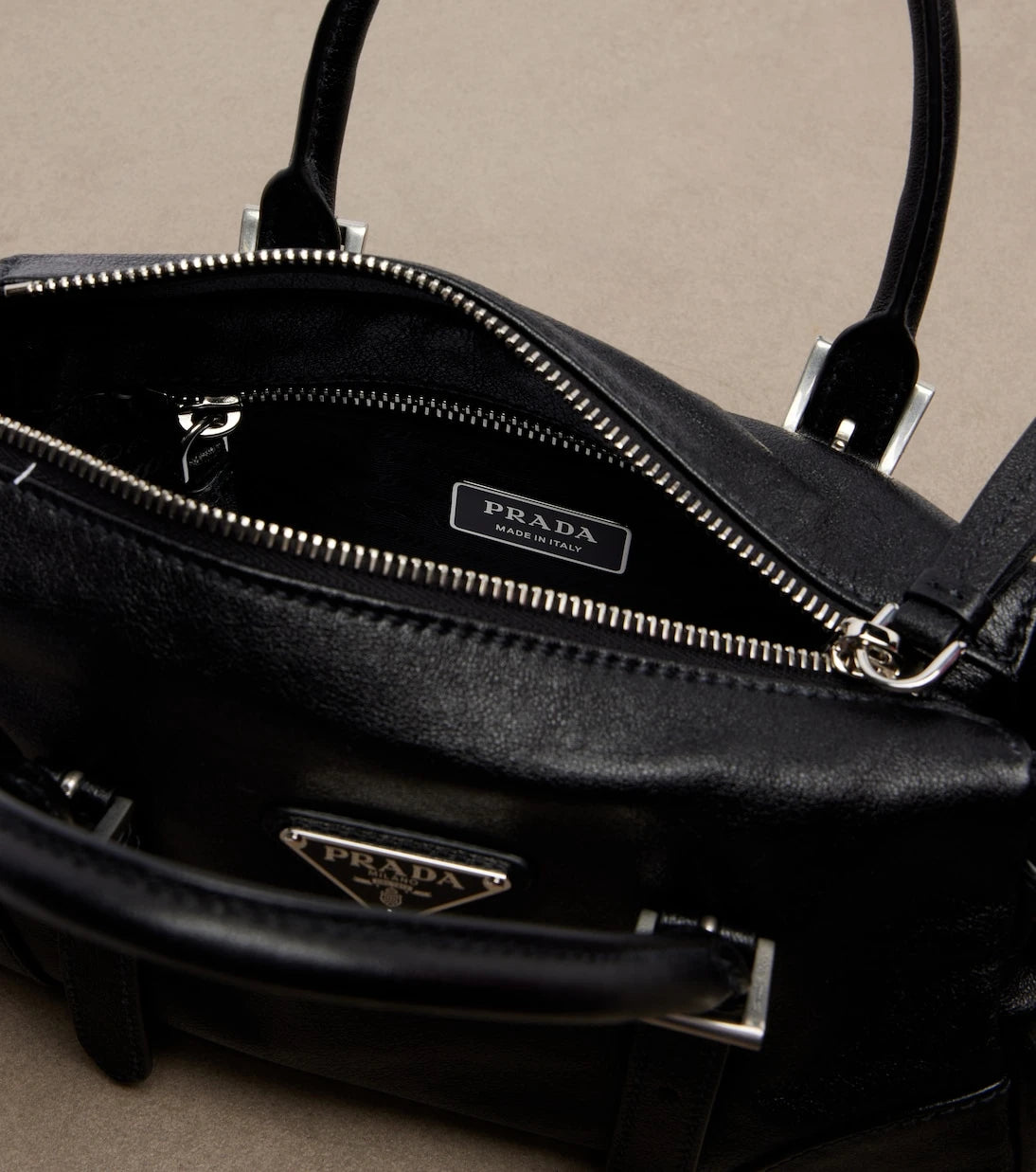 Prada - Prada Bonnie Small leather top-handle bag