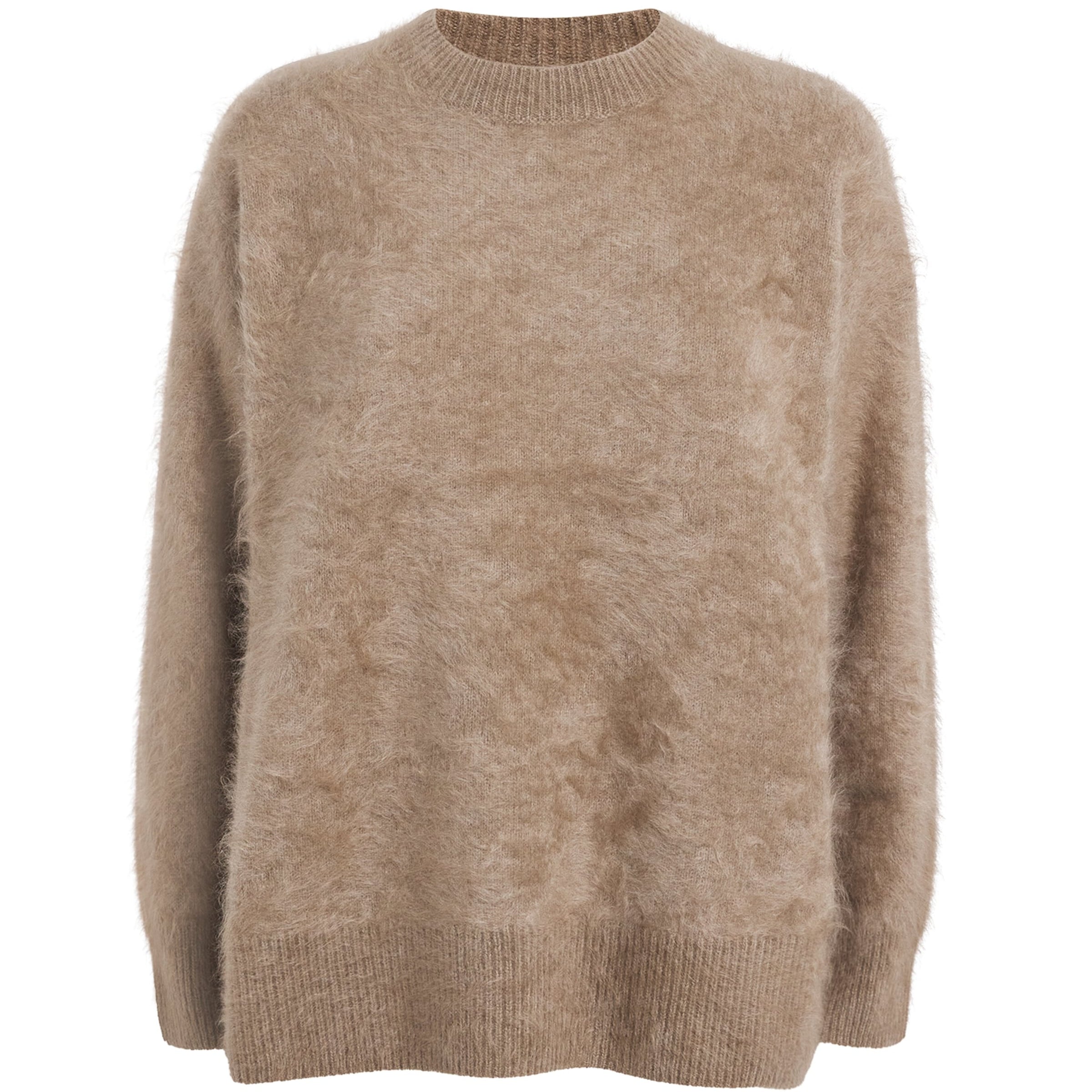 Beige Cashmere Brushed Sweater