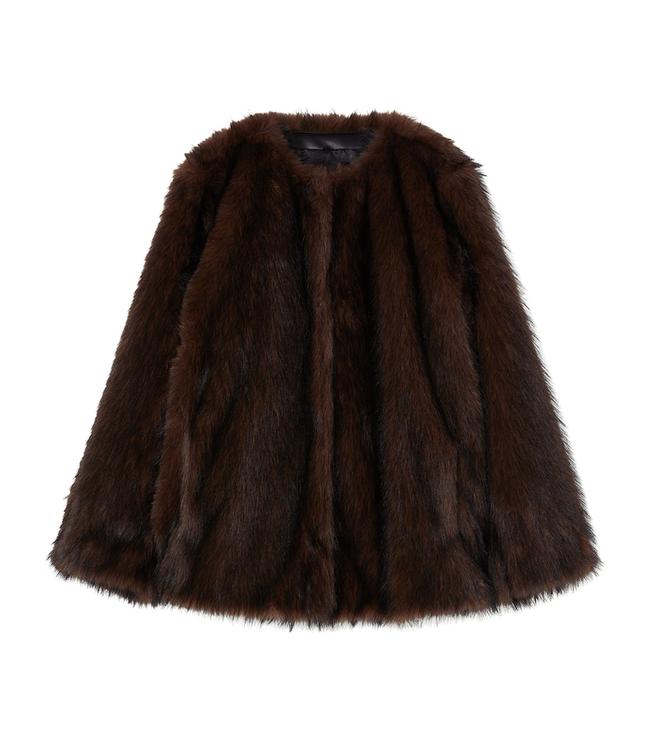 Marina Rinaldi Brown Faux Fur Coat