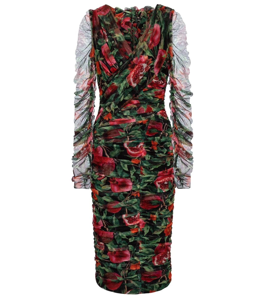 Dolce&Gabbana - Pomegranate-printed cotton-blend midi dress