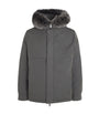 Yves Salomon Brown Down Waterproof Fox Fur-Trim Parka Coat