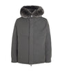 Yves Salomon Brown Down Waterproof Fox Fur-Trim Parka Coat