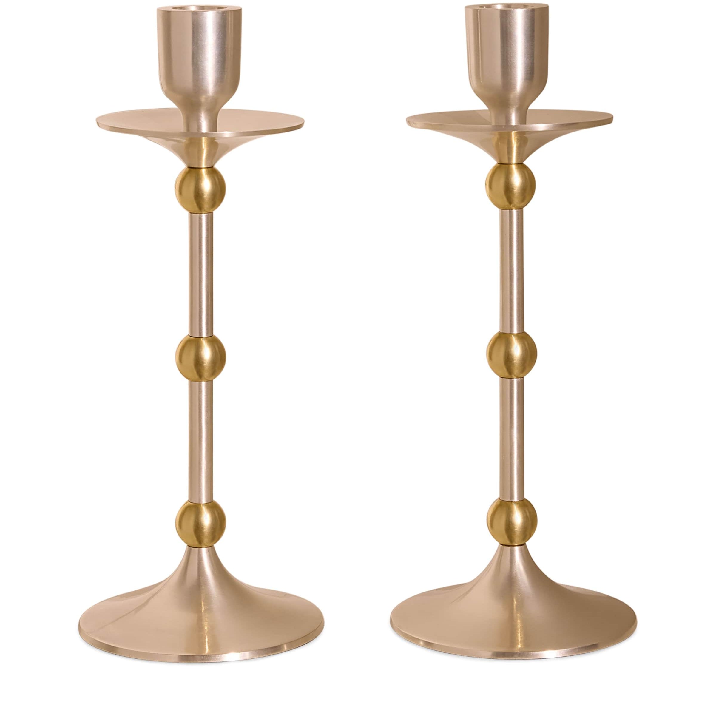 Medium Silver-Plated Cilia Candlestick Holder (25cm)