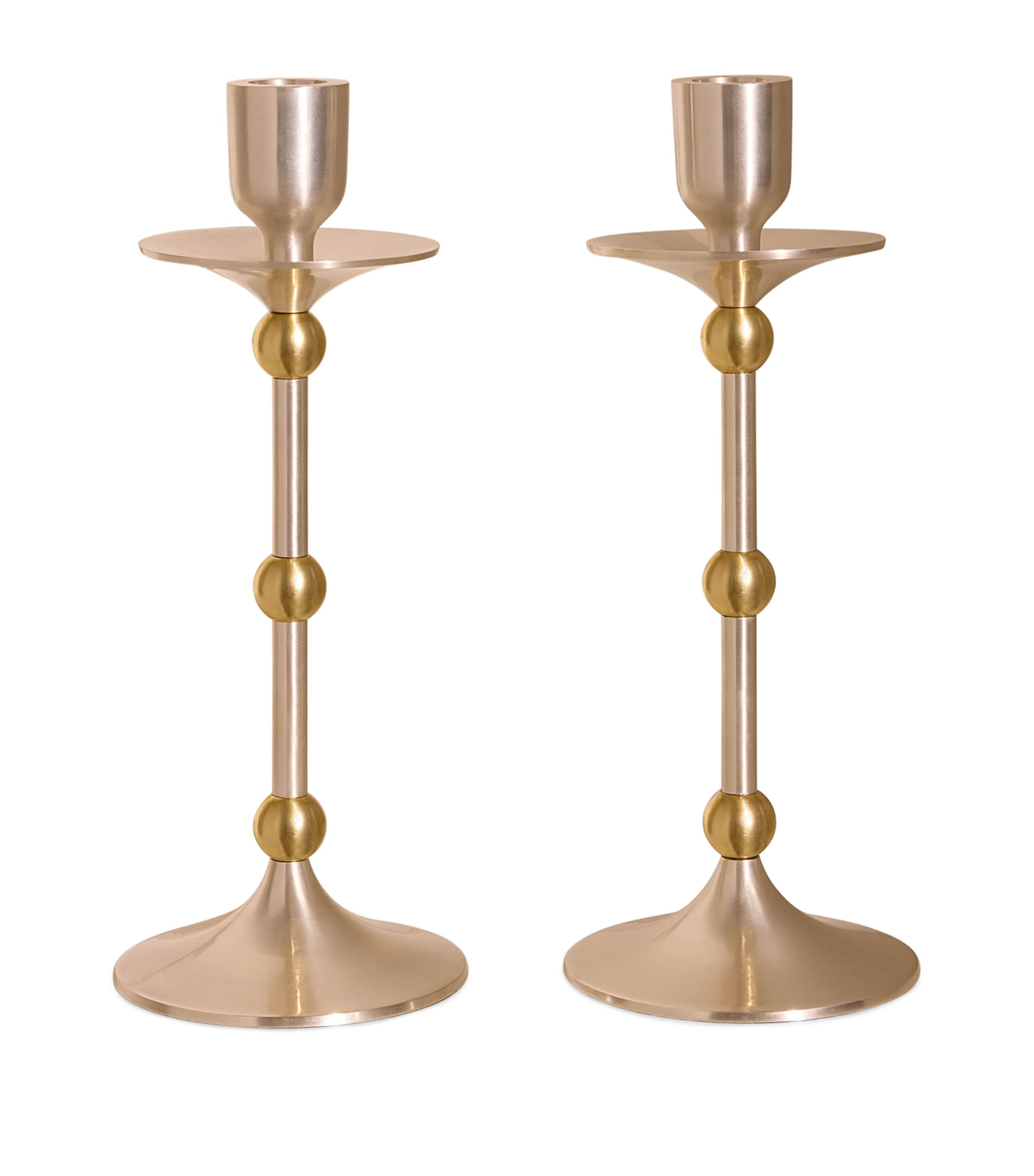 Medium Silver-Plated Cilia Candlestick Holder (25cm)