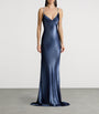 Ralph Lauren Collection Blue Satin Maxi Dress