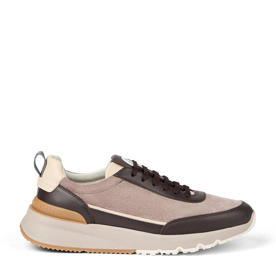 Suede-Calfskin Runner Sneaker