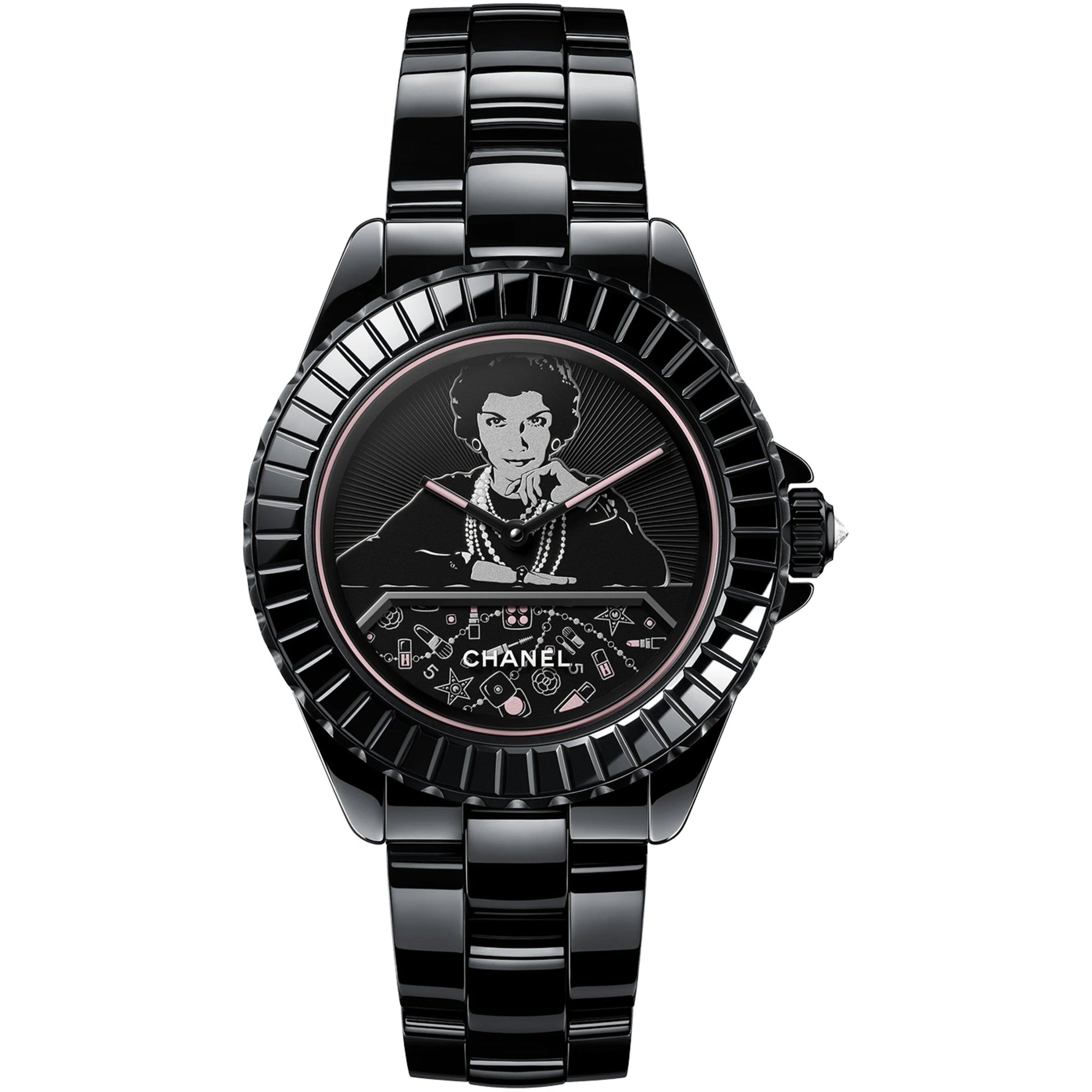 CHANEL Ceramic, Steel and Diamond Mademoiselle J12 Blush Calibre 12.1 Watch 38mm