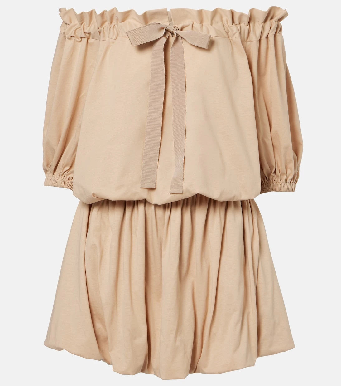Patou - Tie-neck cotton faille minidress